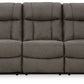 First Base - Gunmetal - Reclining Sofa - Faux Leather