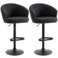 Adjustable Swivel Bar Stools Set of 2 - Black