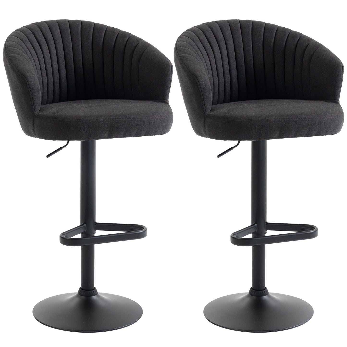 Adjustable Swivel Bar Stools Set of 2 - Black