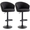 Adjustable Swivel Bar Stools Set of 2 - Black