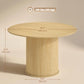 Round Dining Table for 5, 47 Inch Kitchen Table with Fluted Pedestal Base, for Kitchen Living Room Dining Room, Natural