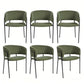 6-Piece Corduroy Side Chair Set with Ergonomic Curved Back, Sleek Lounge Chair Set for Living Room, 30.5" L x 21.5" W x 19.5" H, Green