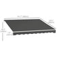 12'x10' Electric Retractable Awning, UV Protection Sun Shade Shelter w/ Remote Controller for Deck Balcony Yard, Grey