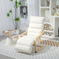 Velvet Accent Chair with Footrest - Cream White