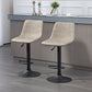 Adjustable Counter Height Bar Stools Set of 2, 360° Swivel Kitchen Counter Stools With Backs, Vintage Leather, Beige