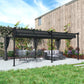 Metal Retractable Pergola Canopy with Sidewalls, Outdoor Gazebo UPF30+ Sun Shade Shelter for Garden, Deck