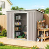 7' x 4' Galvanised Steel Garden Shed, with Foundation Kit - Grey