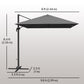 8 FT Aluminium Cantilever Patio Umbrella with 360° Rotation, Cross Base, Crank and Tilt for Garden, Patio, Dark Grey