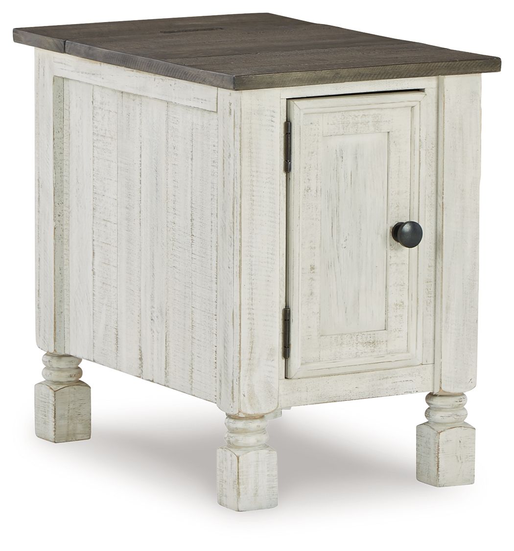 Havalance - Chair Side End Table - White / Gray