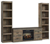Trinell - 3-Piece Entertainment Center With Electric Fireplace - Brown
