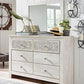 Paxberry - Whitewash - Dresser, Mirror - Medallion Drawer Pulls