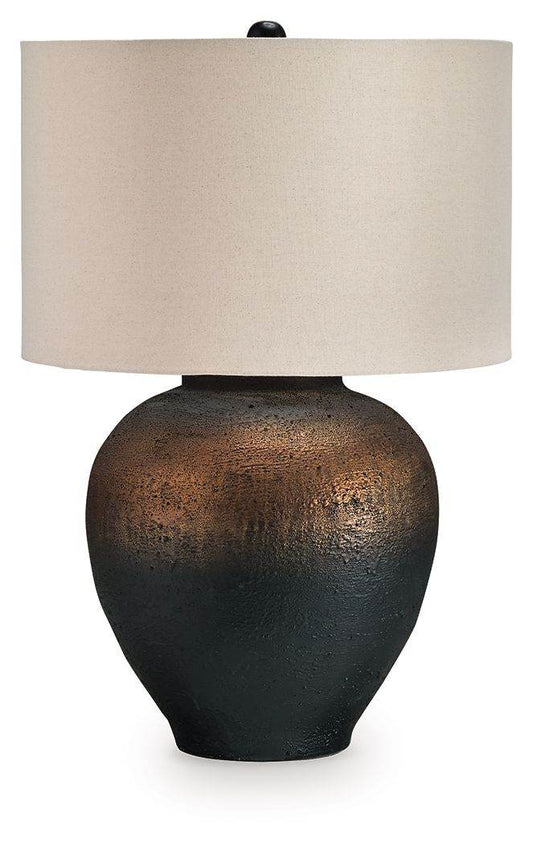 Newgerhard - Brown / Black - Metal Table Lamp - Forward Furniture