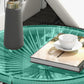 Rattan Side Table, Round Outdoor Table, with Round PE Rattan and Tempered Glass Table Top for Patio, Garden, Light Green