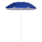 6.7ft Beach Umbrella with Push Button Tilt, Ruffled Outdoor Umbrella with Carry Bag and 8 Ribs, Blue