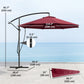 9.5' Cantilever Umbrella with Wind Protection Strap and Cover, Hanging Umbrella with Crank and Cross Base, UPF 50+, Red