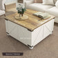 Square Coffee Table with Flip-Top Storage - Antique White