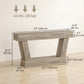 63 Inch Vintage Console Table, Narrow Entryway Table with Open Shelf for Living Room, Light Brown