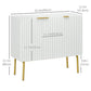 Modern Storage Cabinet Sideboard Buffet Cabinet with Gold Legs for Living Room Dining Room Hallway White
