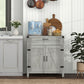 Farmhouse Sideboard Buffet with Barn Doors - Grey