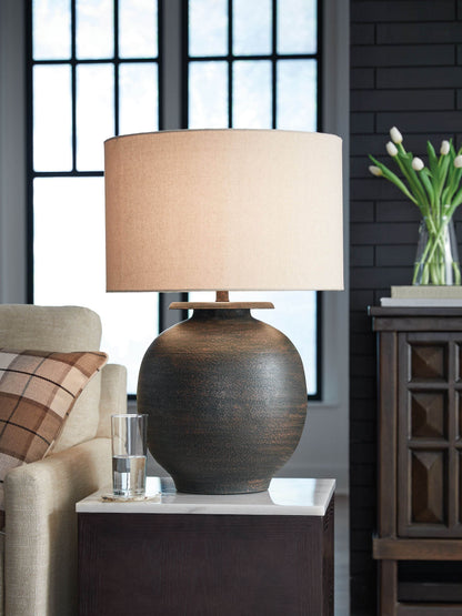 Carlenbury - Antique Brown - Metal Table Lamp - Forward Furniture