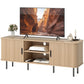 TV Stand Cabinet for TVs up to 65 Inches, TV Unit with Storage Shelves and Cabinets for Living Room, Oak Tone