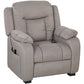 Massage Recliner Chair with Quiet Brushless Motor Pet-Friendly Fabric Power Recliner with 2 Memory Positions Brown