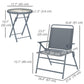 3 Pieces Outdoor Bistro Set, Folding Patio Table and Chairs with Tempered Glass Tabletop for Garden, Deck & Backyard