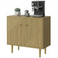 Sideboard Buffet Cabinet with Gold Legs - Oak