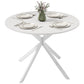 40" Round Industrial Dining Table for 4 - White Oak