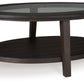 Celamar - Dark Brown - Oval Cocktail Table