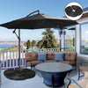 4PCs Cantilever Umbrella Base Weights for Offset Banana Parasol, Wicker Effect HDPE Water or Sand Filled Patio Umbrella Weights with Built-in Handles, Black