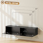 Floating TV Stand with Storage Cupboards - Black