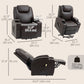 Power Lift Recliner Chair for Elderly, PU Leather Lift Chair with Thick and High Back, Footrest, Remote, Side Pockets, Cup Holders, Reclining Sofa for Living Room, Brown