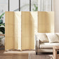 6-Panel Room Divider, 5.6 FT Freestanding Folding Privacy Screen, Partition Wall Divider, Natural Wood