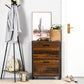 Shoe Cabinet with 2 Flip Doors, Slim 2-Drawer Shoe Cupboard with Divider and Open Compartment for 12 Pairs of Shoes, Entryway Storage Unit, Rustic Brown