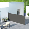 13' x 5' Retractable Side Awning, Outdoor Privacy Screen for Garden, Hot Tub, Balcony, Terrace, Pool, Dark Grey