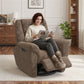 Power Recliner Chair, Fabric Upholstered Recliner Chair with USB Ports, Swivel and Rocking Function, Footrest