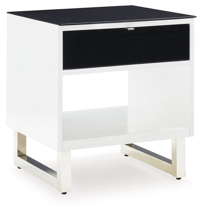 Gardoni - White / Black - Rectangular End Table - Forward Furniture
