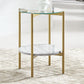 Wynora - White / Gold - Round End Table