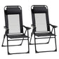 Double Camping Chairs Foldable w/ Reclining & Headrest, Black