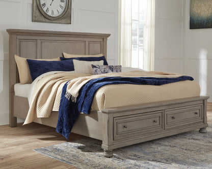 Lettner - Queen Panel Storage Bed - Light Gray