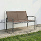 Outdoor Garden Bench, 44 in Metal Patio Garden Park Bench with Breathable Mesh Fabric, 528 lb Load Capacity, Dark Brown