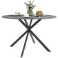 47" Round Industrial Dining Table for 4 - Grey and Black
