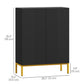 Shoe Storage Cabinet with Adjustable Shelves and Soft-Close Hinges, for 15-20 Pairs of Shoes, Black