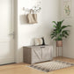 31.5 Inches Storage Chest, Storage Trunk with 2 Safety Hinges for Living Room, Grey Wood Grain