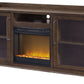 Starmore - 70" TV Stand With Glass/Stone Fireplace Insert - Brown