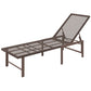 Wicker Outdoor Lounge Chair, Rattan Reclining Patio Lounger Tanning Chair with Adjustable Back, Brown