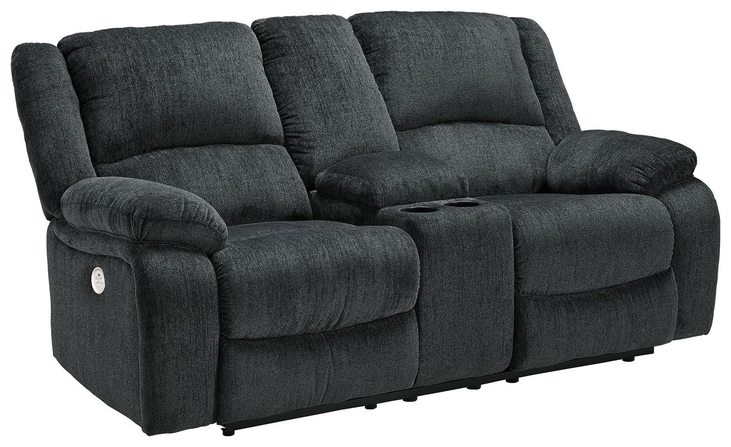 Draycoll - Slate - Dbl Reclining Power Loveseat W/Console - Fabric