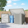 7.6 x 3.4ft Outdoor Storage Shed, 3 Garbage Bin Shed Organizer with Lockable Double Doors, Openable Lid, Silver Grey