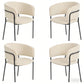 4-Piece Corduroy Side Chair Set with Ergonomic Curved Back, Modern Lounge Chair Set for Living Room, 30.5" L x 21.5" W x 19.5" H, Beige
